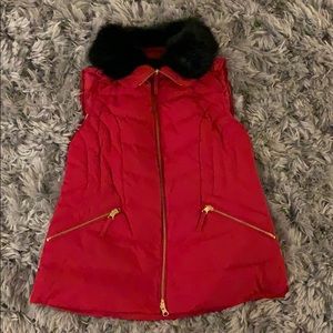 Talbots Red Vest-Detachable Collar